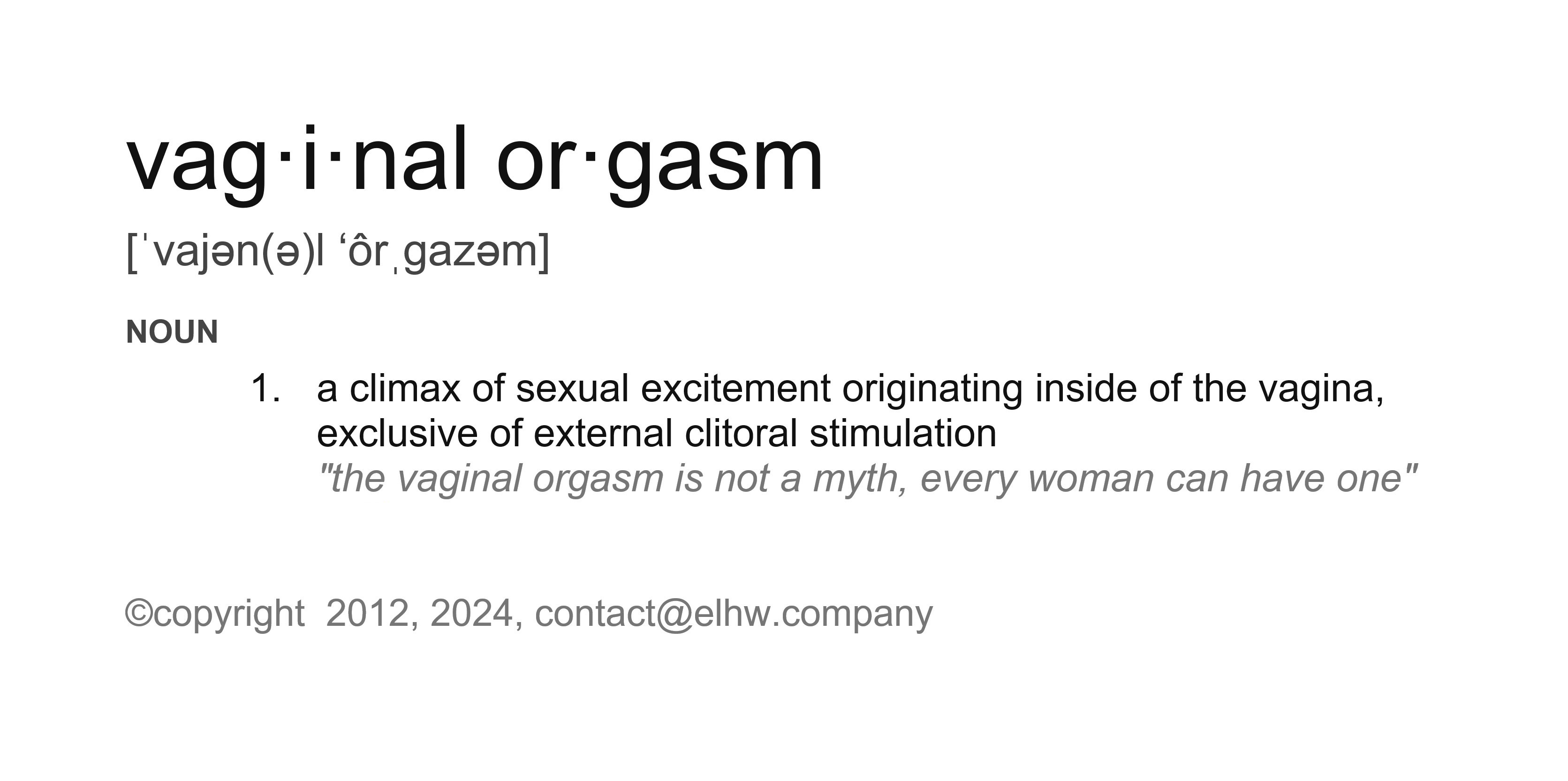Vaginal Orgasm Definition